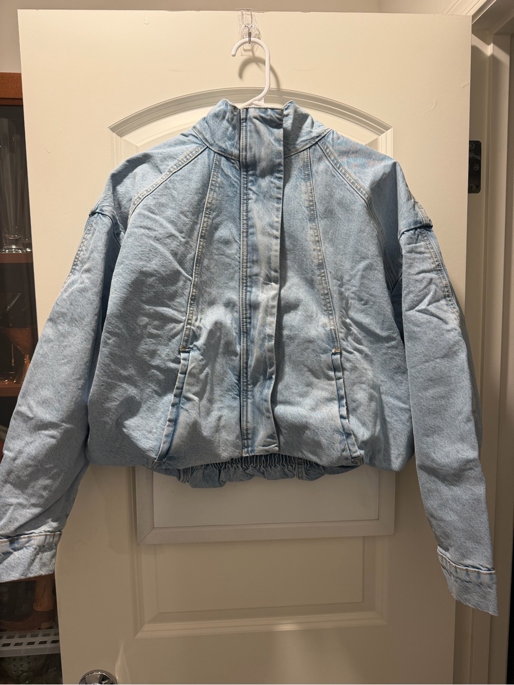 Z1975 HIGH NECK DENIM BOMBER JACKET - Picture 5 of 7